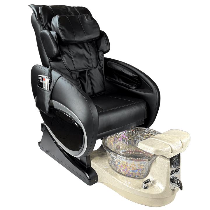 WS Nails Fiori 8000 Pedicure Spa Fi8-Black(Special Order Only) / Fi8-Satin Lvory Crystal / Yes