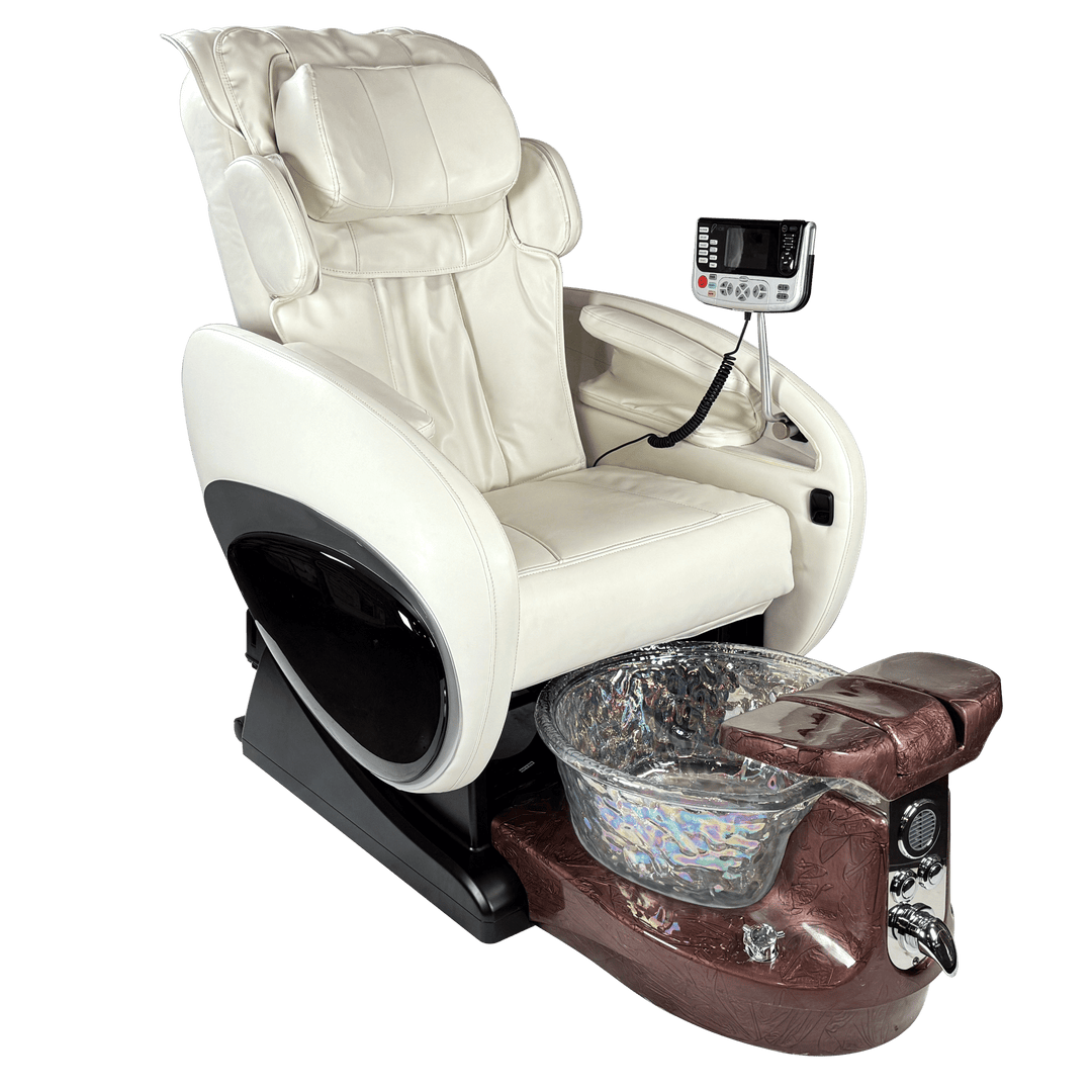 WS Nails Fiori 8000 Pedicure Spa Fi8-White(Special Order Only) / Fi8-Satin Mocha Crystal / Yes