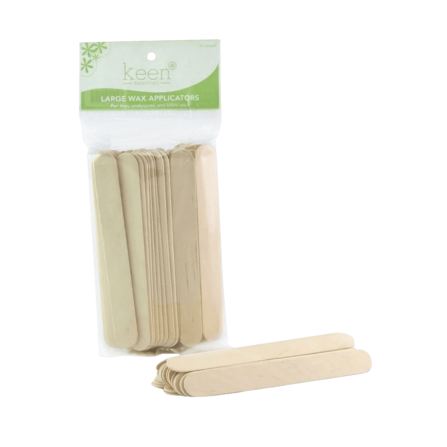 Keen Essentials WOODEN Wax Applicators / Spatula Sticks  - Large (1 Pack Of 50 Counts) MP-EVG-KSTK-001