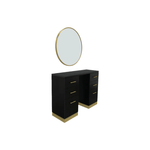 Keller International Taylor Styling Station Black / With Mirror-Gold DSP-KEL-SYSTL-K7666B-CABINET-BLACK0