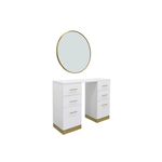 Keller International Taylor Styling Station White / With Mirror-Gold DSP-KEL-SYSTL-K7666A-TOP-LG-WHITE0