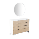 Keller International Nouveau Tambour Styling Station Natural Oak / Add Mirror - White (K-R90) DSP-KEL-SYSTL-K7795-NATURALOAK