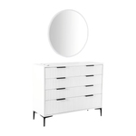 Keller International Nouveau Tambour Styling Station White / Add Mirror - White (K-R90) DSP-KEL-SYSTL-K7795-WHITE