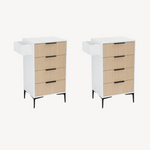 Keller International Nouveau Tambour Station Stand - 2pks Natural Oak / None DSP-KEL-SYSTL-K8003-NATURALOAK