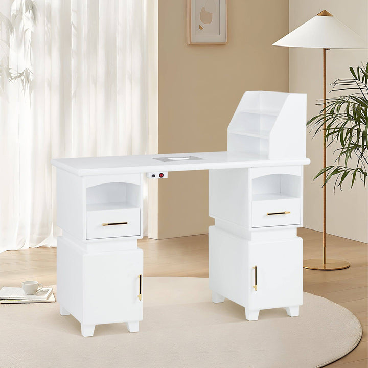 Brooks Salon Furnishing Brigadier Manicure Tables White DSP-BBP-NTBL-6153-VC258W