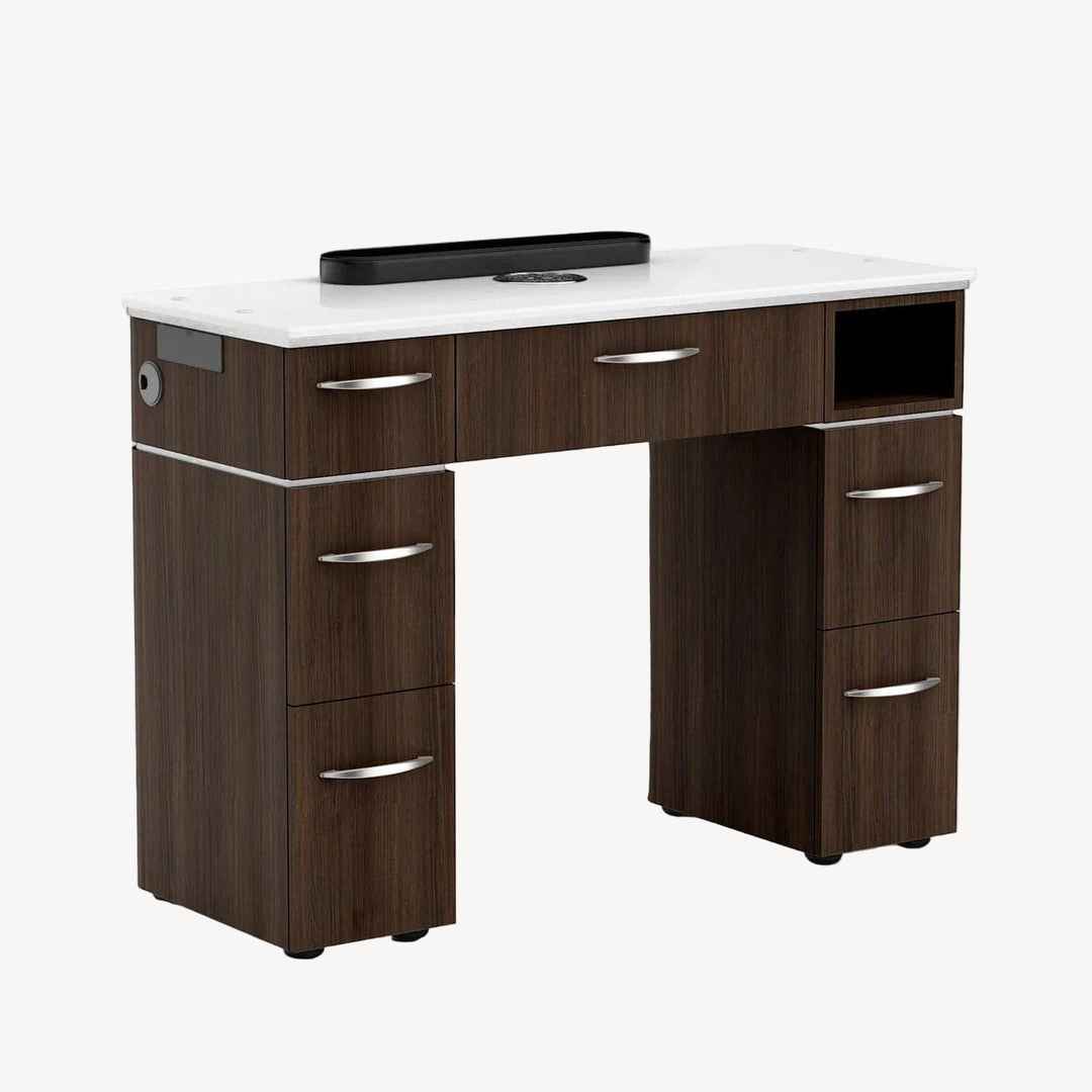 Lexor The MODEN™ Vented Manicure Table - VM313 Dark Walnut MODEN DSP-LXR-NTBL-VM313-BRN