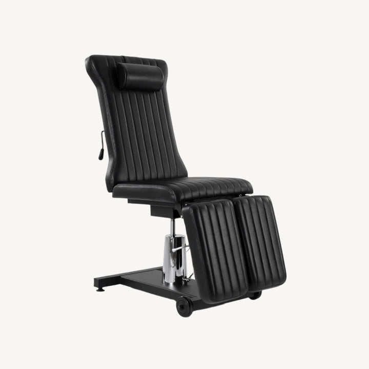 TatArtist hydraulic split leg tattoo client chair with adjustable multi-functionality FF-DPI-FCCHR-3611-BLK