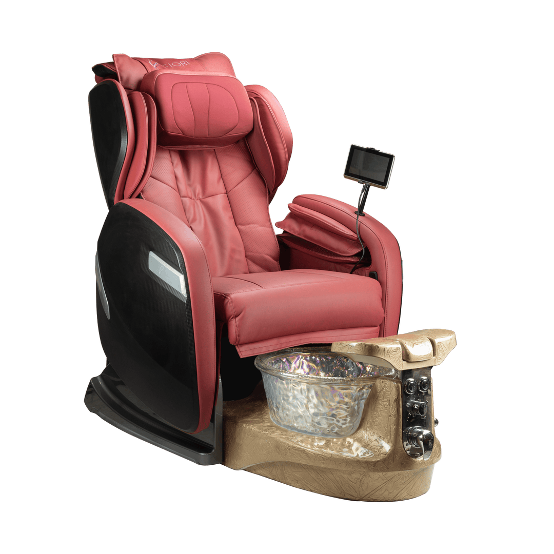 WS Nails Fiori 9000 Pedicure Spa Fi9-Red / Fi9-Satin Cappuccino Crystal / No