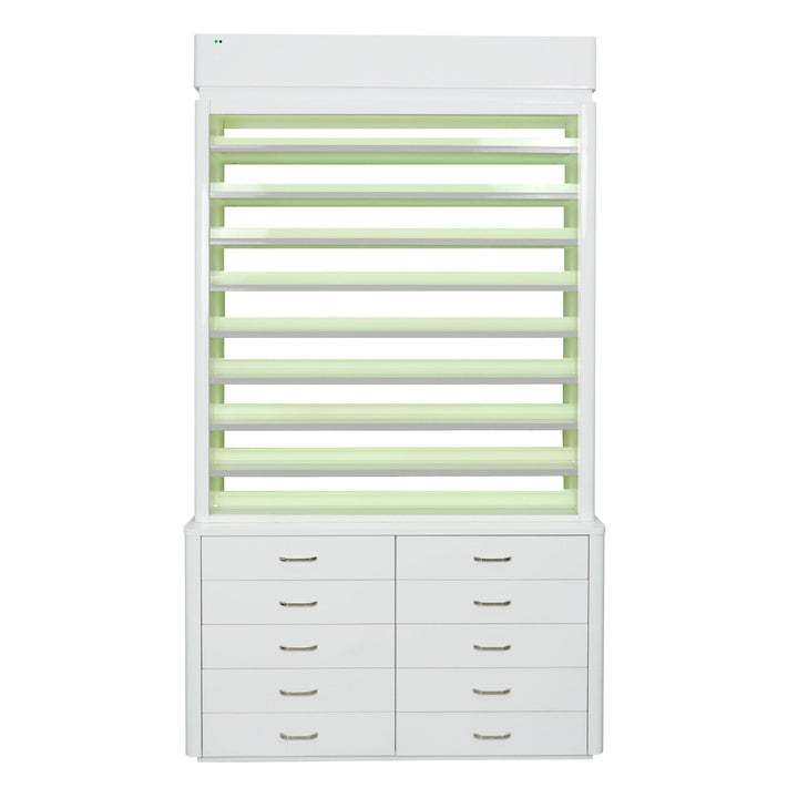 LUX SPA Lux M2 Double Side Access Polish & Powder Rack With Drawers DSP-BBP-NRTBL-M2