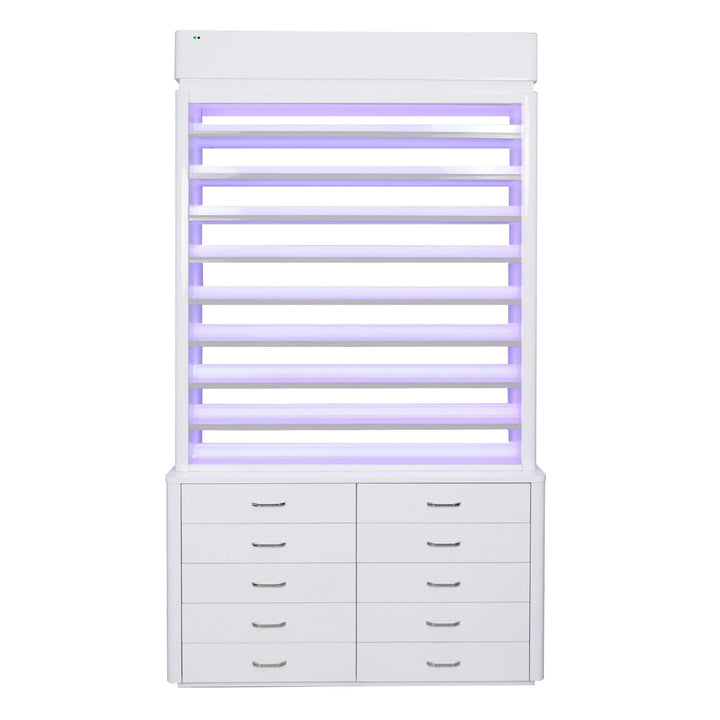 LUX SPA Lux M2 Double Side Access Polish & Powder Rack With Drawers DSP-BBP-NRTBL-M2