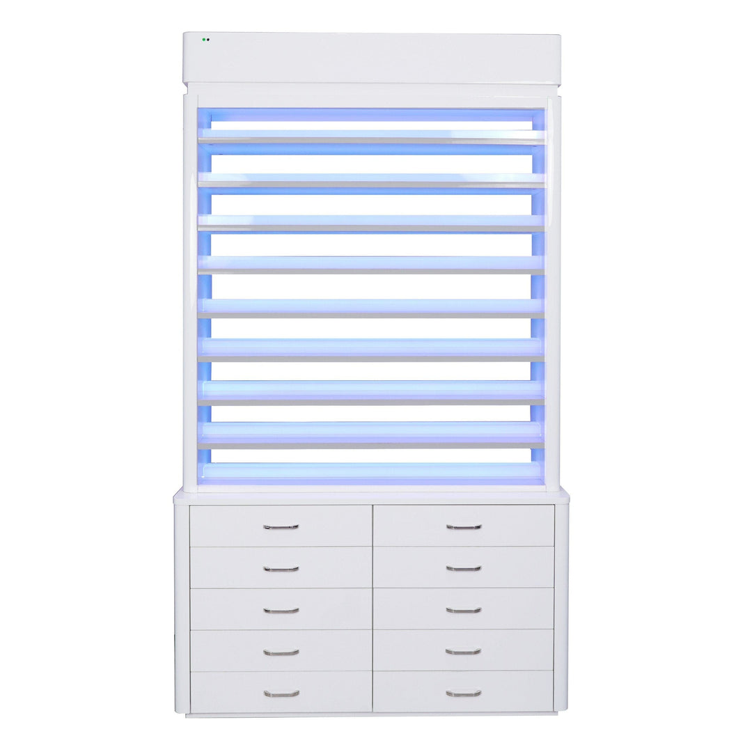 LUX SPA Lux M2 Double Side Access Polish & Powder Rack With Drawers DSP-BBP-NRTBL-M2
