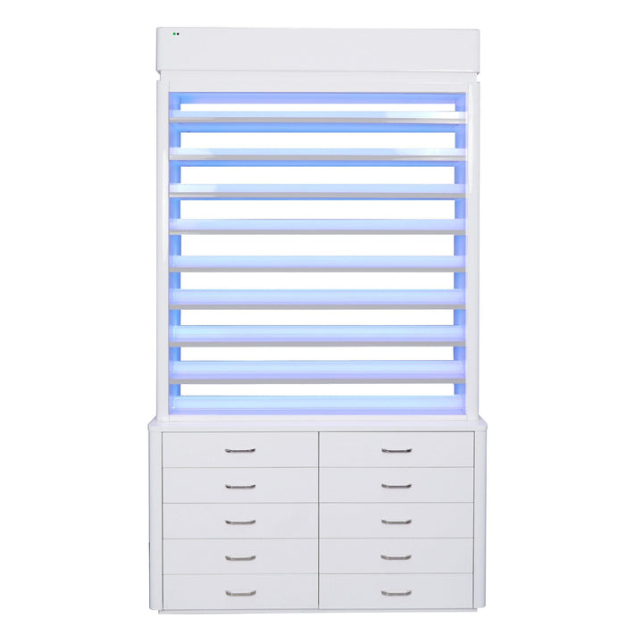 LUX SPA Lux M2 Double Side Access Polish & Powder Rack With Drawers DSP-BBP-NRTBL-M2