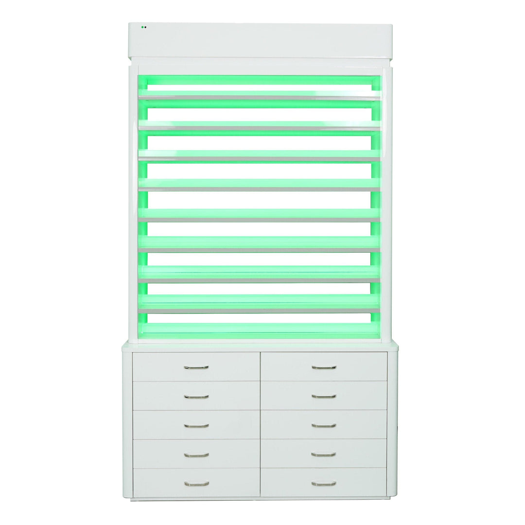 LUX SPA Lux M2 Double Side Access Polish & Powder Rack With Drawers DSP-BBP-NRTBL-M2