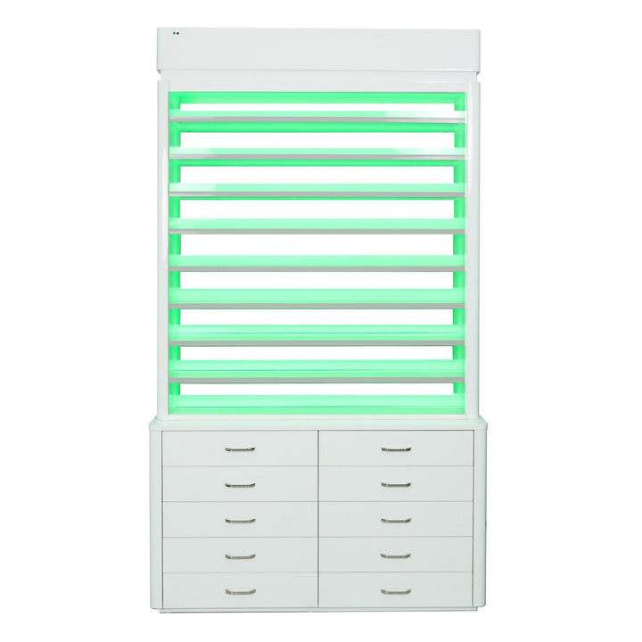 LUX SPA Lux M2 Double Side Access Polish & Powder Rack With Drawers DSP-BBP-NRTBL-M2