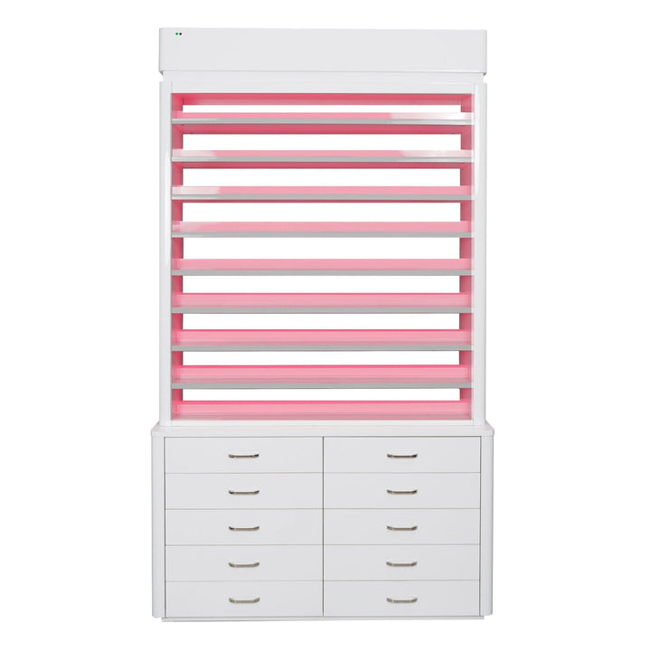 LUX SPA Lux M2 Double Side Access Polish & Powder Rack With Drawers DSP-BBP-NRTBL-M2