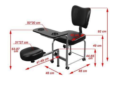 Beauty-Ace 2 IN 1 Compact Mobile Manicure Pedicure Chair, Nail Salon Station BA3506