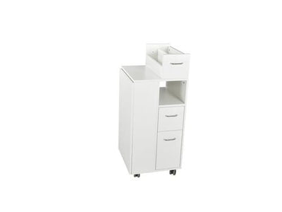 Beauty-Ace Compact Folding Manicure Table with Cabinet Storage (White) BA3902 FF-DPI-NTBL-3902-WHT