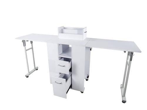 Beauty-Ace Mesa Folding Extended Manicure Station (White) FF-DPI-NTBL-3903-WHT
