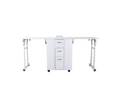 Beauty-Ace Mesa Folding Extended Manicure Station (White) FF-DPI-NTBL-3903-WHT