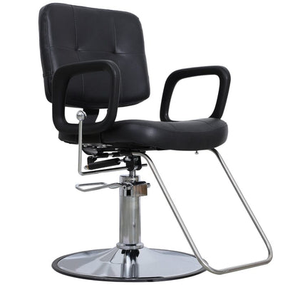 BarberPub Reclining Hydraulic Barber Chair Salon Black / No Thanks FF-BBP-6154-9837-BLK