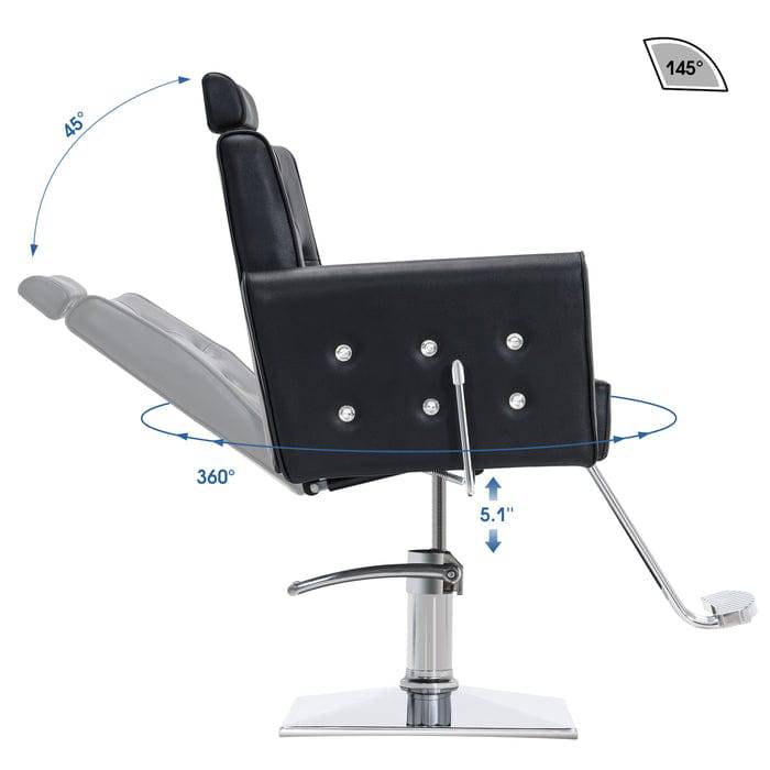 BarberPub Classic Recliner Barber Chair