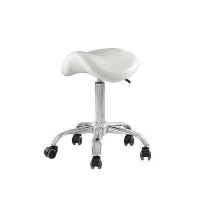 Beauty-Ace Saddle Beauty Salon Swivel Chair w/o Backrest White FF-DPI-TCSTL-9909-WHT