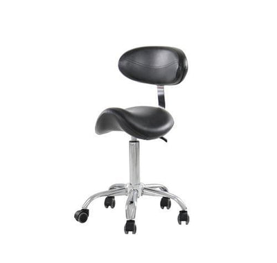 Beauty-Ace Saddle Beauty Salon Swivel Chair with Backrest BA9938 Black FF-DPI-TCSTL-9938-BLK