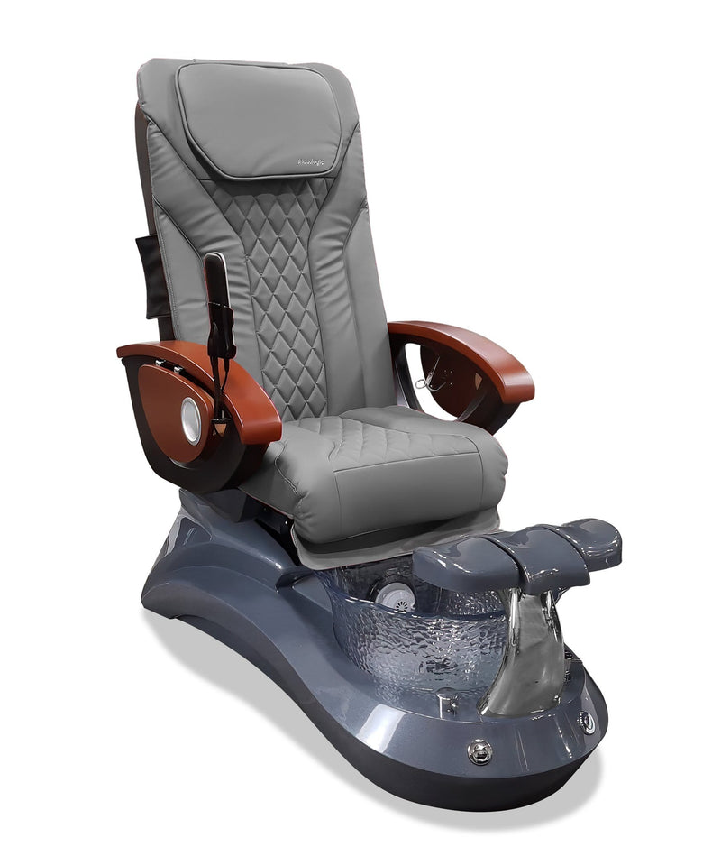 Mayakoba LOTUS II Shiatsulogic EX-R Pedicure Chair Grey EXR / Grey and Crystal Lotus II AYC-SPA-LOTUS-2-EXR-839GYCYL-20VGY