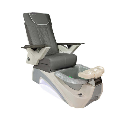 Mayakoba Fedora II Pedicure Spa Chair - Shiatsulogic FX Grey FX / White Base with Light Gray Bowl Fedora II AYC-SPA-FEDORA-2-FX9652-001WHLGY-52GY