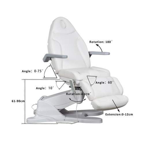 TatArtist Electric Facial Bed Rotating Aesthetic Spa Cosmetic Chair with Paper Roller G904 FF-DPI-FCCHR-G904-WHT
