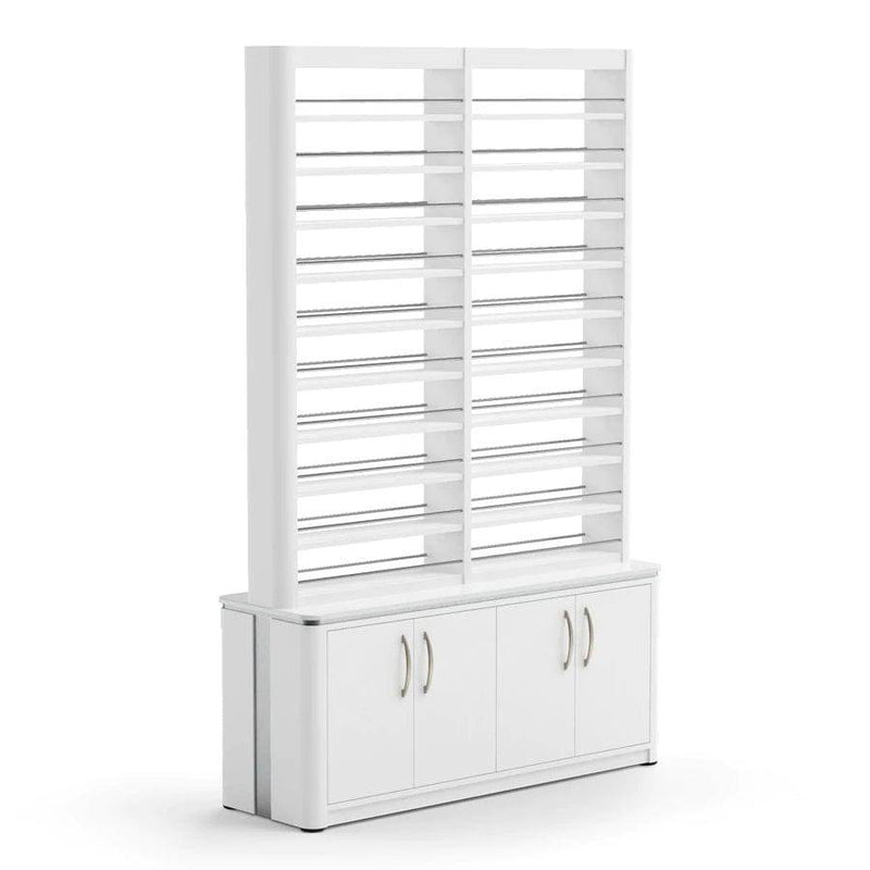 Lexor The MODEN™ Double Polish Rack with Storage VM840 White FF-LXR-NPORK-VM842