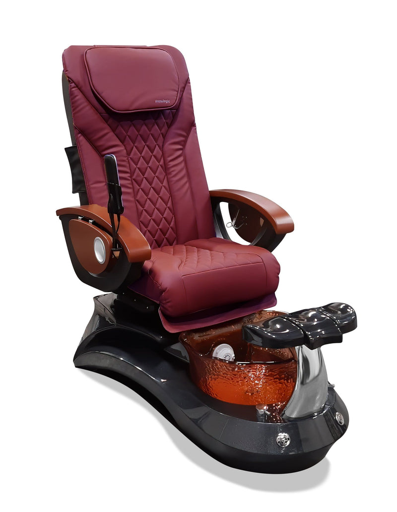 Mayakoba LOTUS II Shiatsulogic EX-R Pedicure Chair Burgundy EXR / Black and Gold Lotus II AYC-SPA-LOTUS-2-EXR-839BLKGLD-20VBG