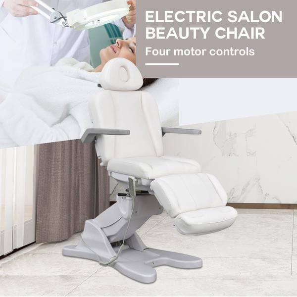Beauty-Ace 4 Motors Electric Beauty Salon Chair G903 - White Upholstery FF-DPI-FCCHR-G903-WHT