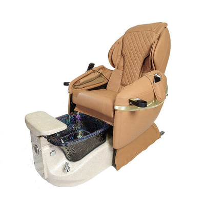 Diva Diva Deluxe Spa Pedicure Chair with Free Pedicure Stool Camel / White / Crystal FF-DIV-SPA-CPO