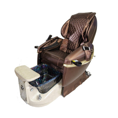Diva Diva Deluxe Spa Pedicure Chair with Free Pedicure Stool Coffee / White / Crystal FF-DIV-SPA-CFE