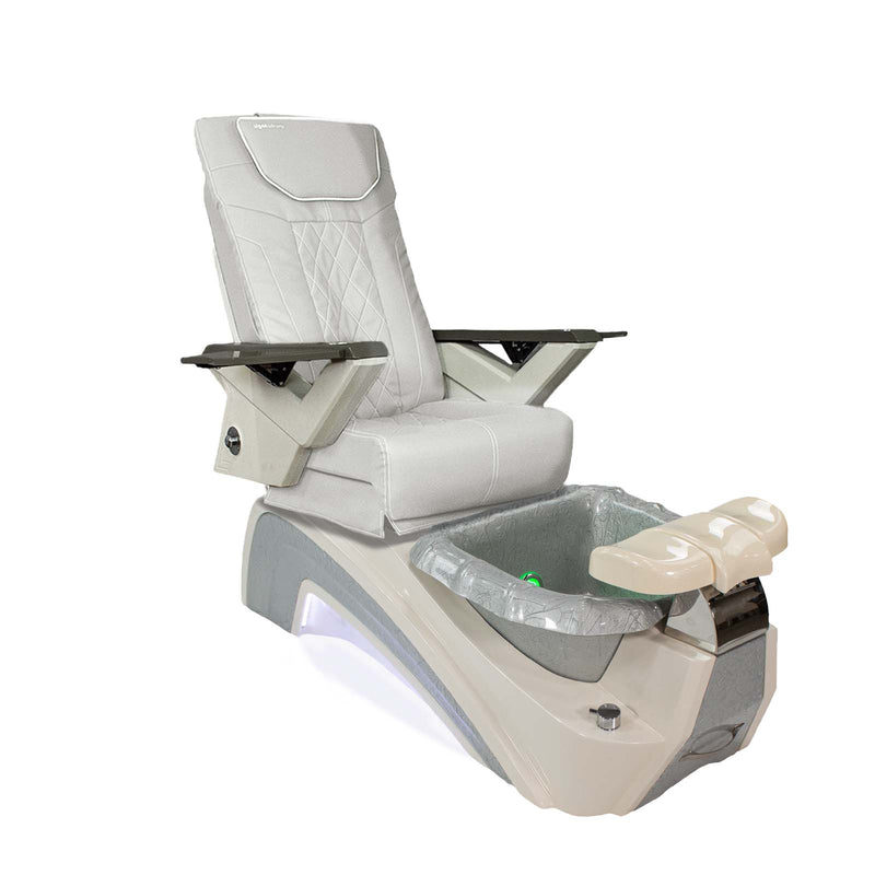 Mayakoba Fedora II Pedicure Spa Chair - Shiatsulogic FX White FX / White Base with Light Gray Bowl Fedora II AYC-SPA-FEDORA-2-FX9652-001WHLGY-52WHT