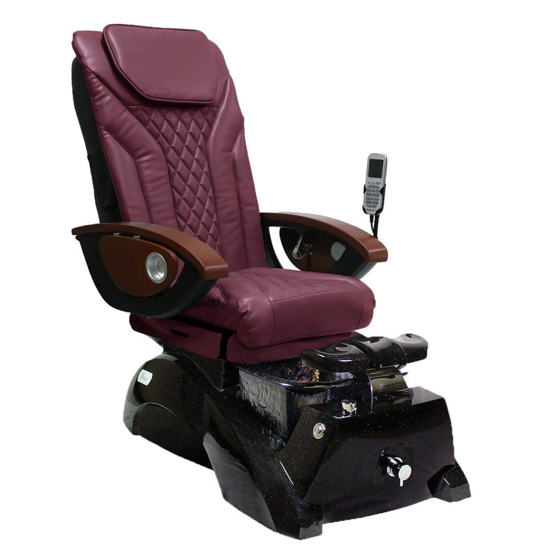 Mayakoba Florence Pedicure Spa Chair - Shiatsulogic EX-R Burgundy EXR / Black and Black Florence AYC-SPA-FLORENCE-EX-033BLK-16VBG