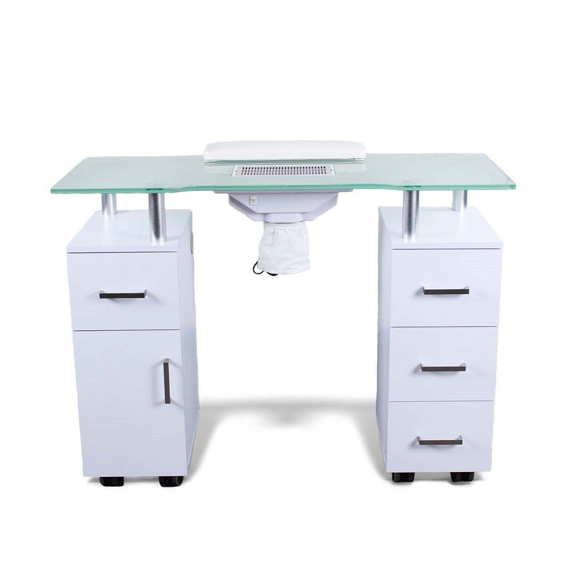 Mayakoba Glasglow Manicure Table With Fan White DPI-NTBL-3488-WH-KIT