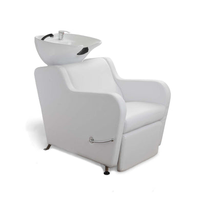 Berkeley Stanley Shampoo Backwash Unit White Chair & White Bowl