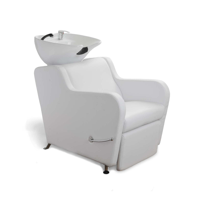 Berkeley Stanley Shampoo Backwash Unit White Chair & White Bowl