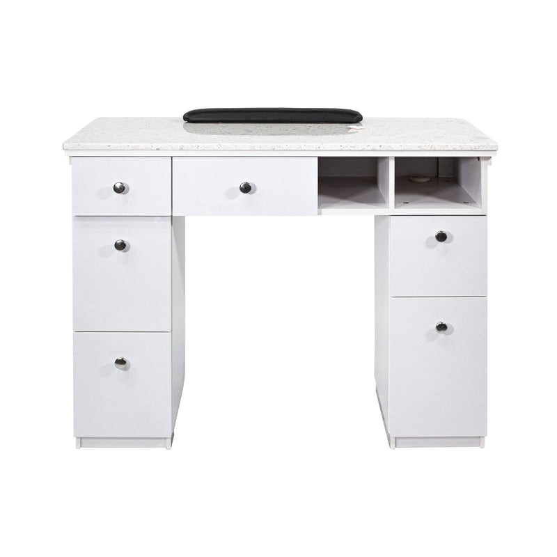 Mayakoba NAPA Manicure Table (White & Silver)