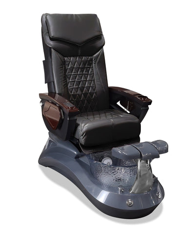 Mayakoba LOTUS II Shiatsulogic LX Pedicure Chair Black LX / Grey and Crystal Lotus II AYC-SPA-LOTUS-2-LX-839GYCYL-18VBLK