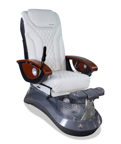 Mayakoba LOTUS II Shiatsulogic EX-R Pedicure Chair White EXR / Grey and Crystal Lotus II
