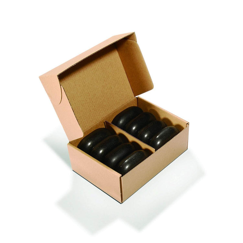 Dermalogic Hot Basalt Massage Stone (3.25" x 2.5") 8-Pack MU8-NOV-MSTN-2