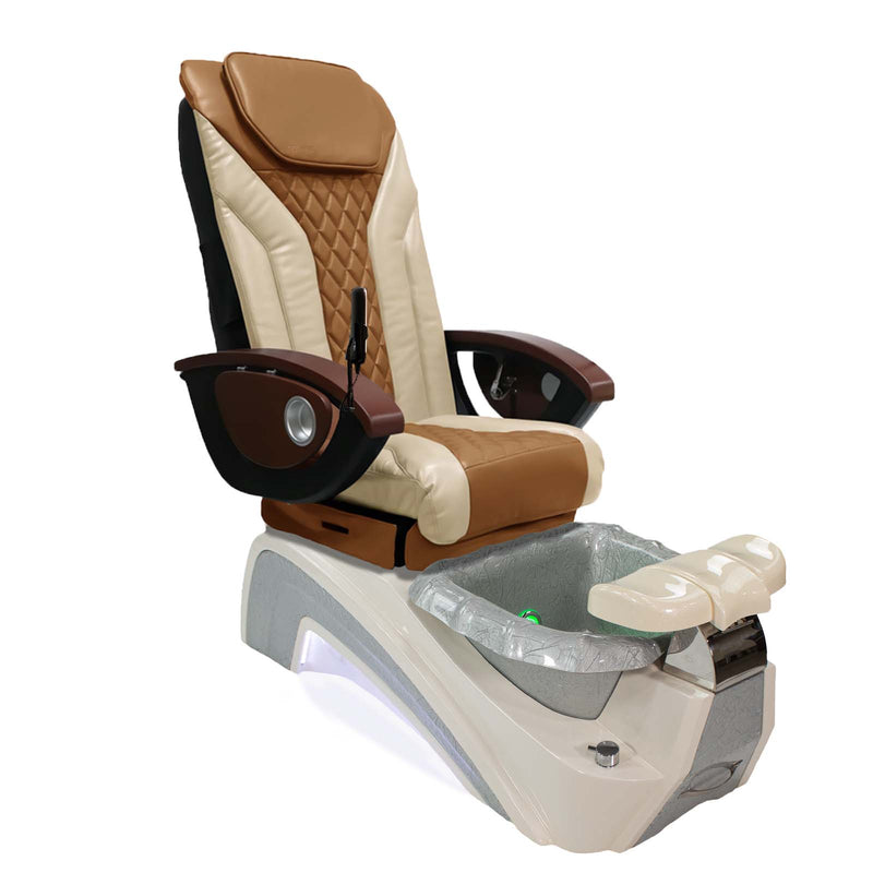 Mayakoba Arrojo II Pedicure Spa Chair - Shiatsulogic EX-R Sand and Cappuccino EXR / White Arrojo II