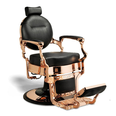Berkeley McKinley Barber Chair Black and RoseGold HON-BBCHR-52022-BLKRSG