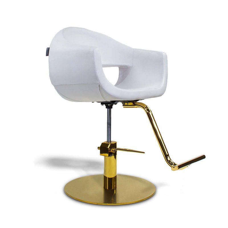 Berkeley Milla Beauty Salon Styling Chair White Chair Milla / Gold Base Milla / A58 Pump HON-SYCHR-696958-WHTGLD