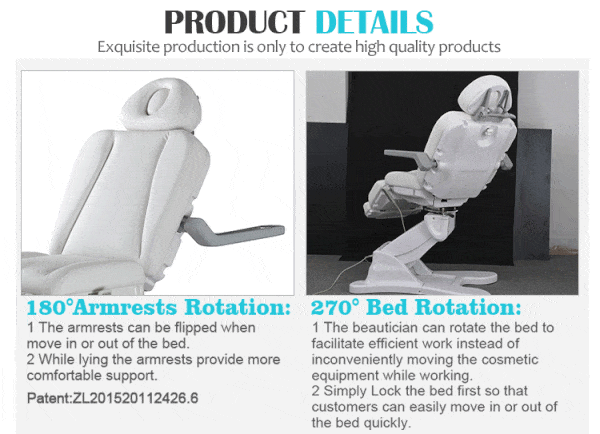 Beauty-Ace 4 Motors Electric Beauty Salon Chair G903 - White Upholstery FF-DPI-FCCHR-G903-WHT