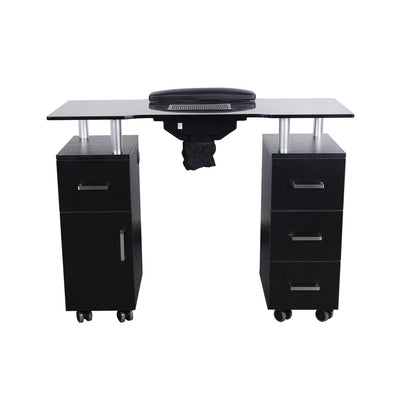 Mayakoba Glasglow Manicure Table With Fan Black DPI-NTBL-3488-BLK-KIT