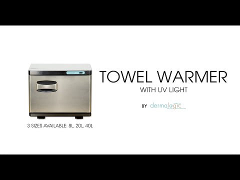 Calentador de toallas de acero inoxidable Dermalogic con esterilizador de luz ultravioleta 20L